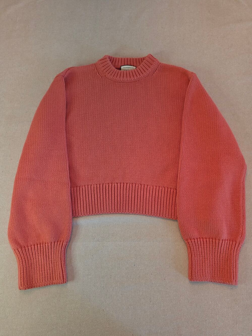 Tuckernuck Murray Toggle Nantucket Red Coral Crewneck Cotton Sweater